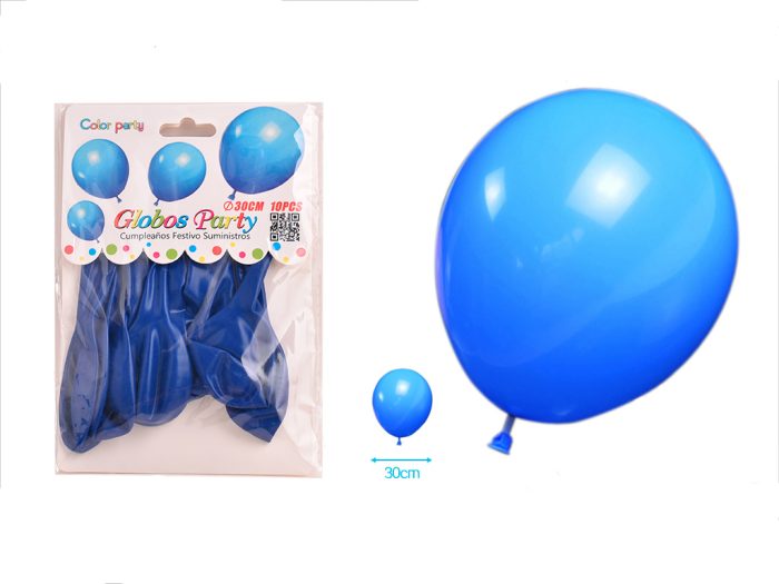 BALLON DONKERBLAUW 30CM 10ST