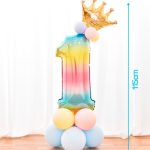 Ballonnenset regenboog 16-delig Cijfer1 BALONNEN SET NR 1