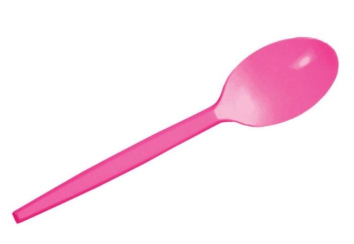 Dessertlepel roze 12,5 cm PS 15st