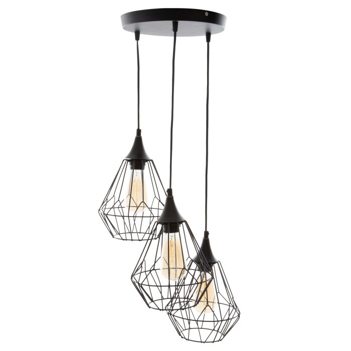 Hanglamp zwart metaal 3st KAORE