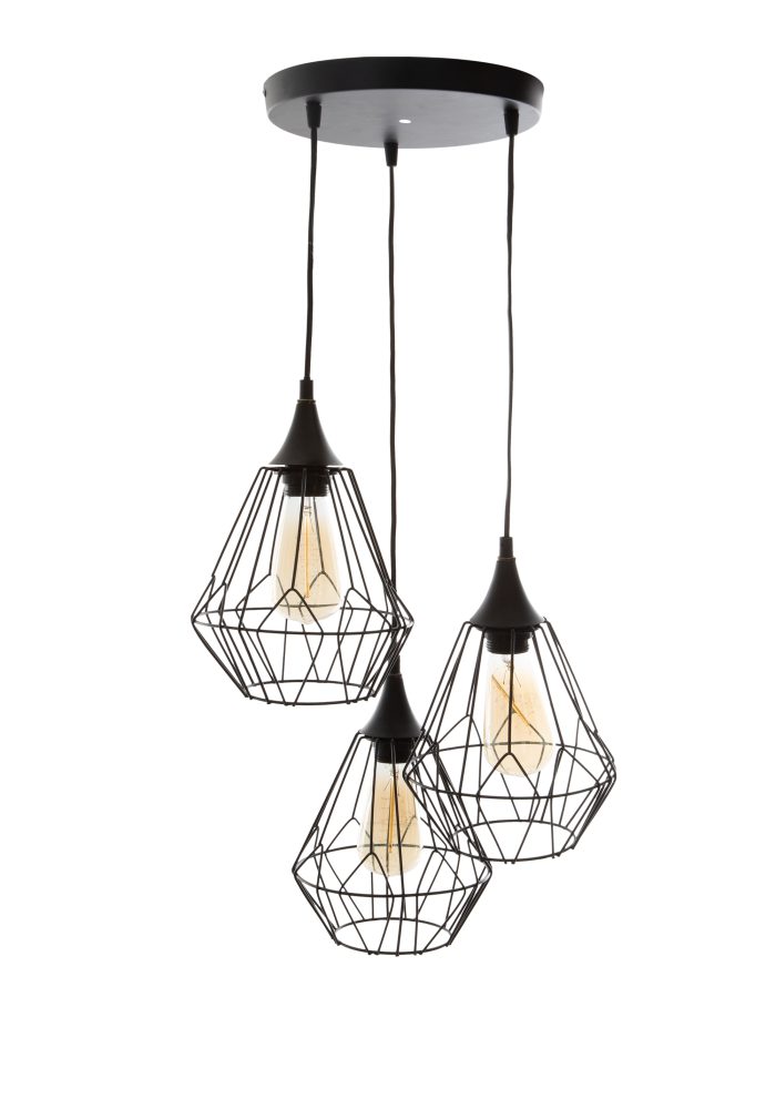 Hanglamp zwart metaal 3st KAORE