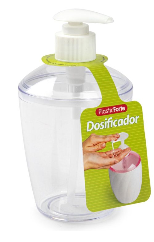 Transparante zeepdispenser met witte pomp 400ml Transparante zeepdispenser met witte pomp 400ml Soap Dispenser Basic Transparent