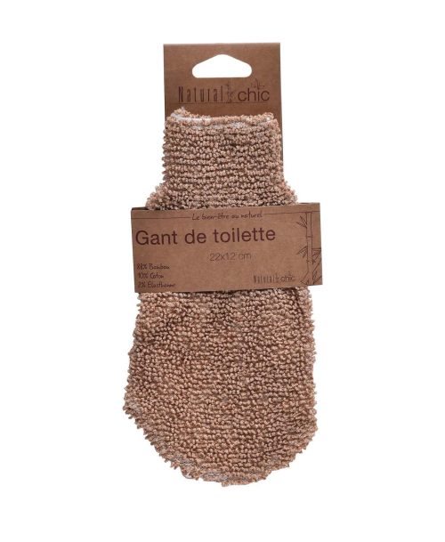 Washandje bamboe/katoen taupe WASHCLOTH BAMBOO/COTTON - TAUPE