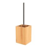 Toiletborstel met houder bamboe-rvs naturel zilver BAMBOO TOILETBORSTEL - BAMBOO