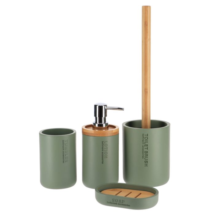 POLYRESIN TOILET BRUSH - KAKI/BAMBOO