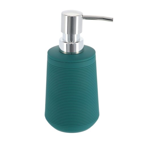 Zeepdispenser kunststof-rubber donkergroen geribbeld 300ml RUBBER AND ABS TUMBLER WITH STRIPES 270 ML - DARK GREEN