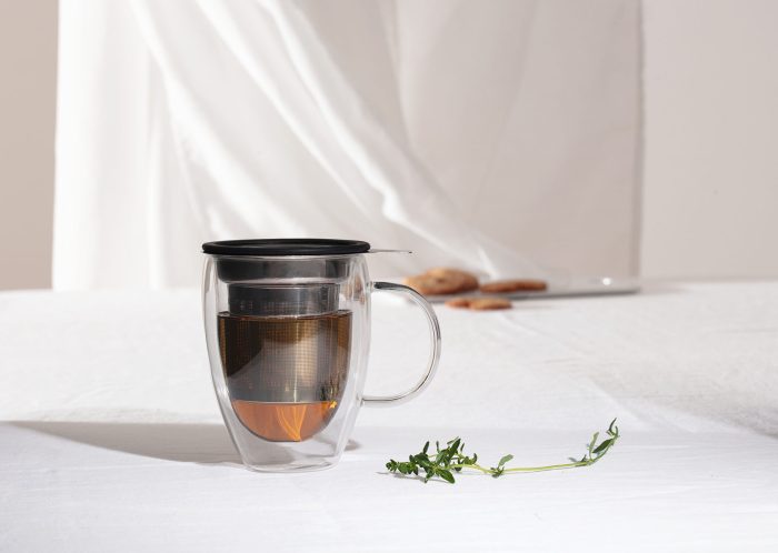 Dubbelwandig theeglas met filter/infuser 30cl