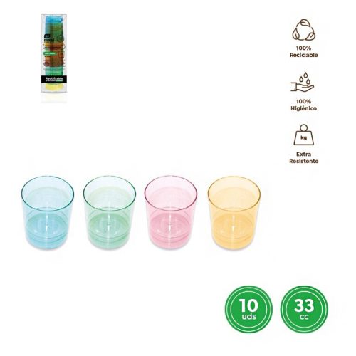 SHOTGLAS 33cc 10st kleur herbruikbaar 10st