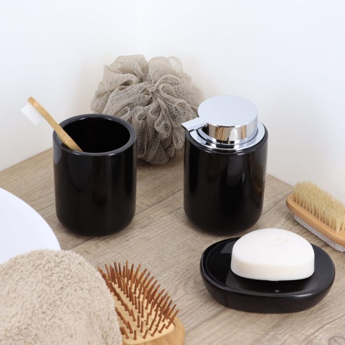 ROUND DOLOMITE TUMBLER - BLACK