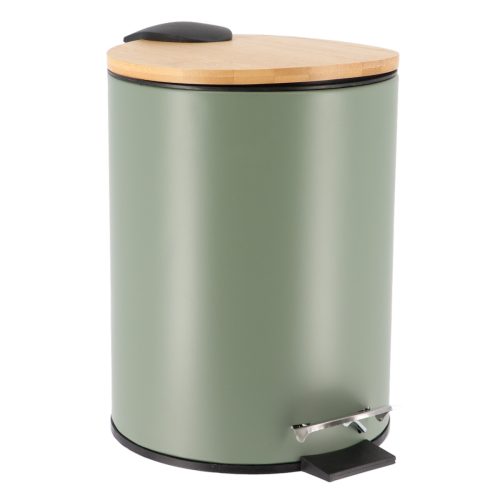 METAL WASTEBIN SOFT CLOSE - KAKI/BAMBOO