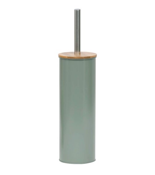 METAL TOILET BRUSH WITH BAMBOO COVER - KAKI